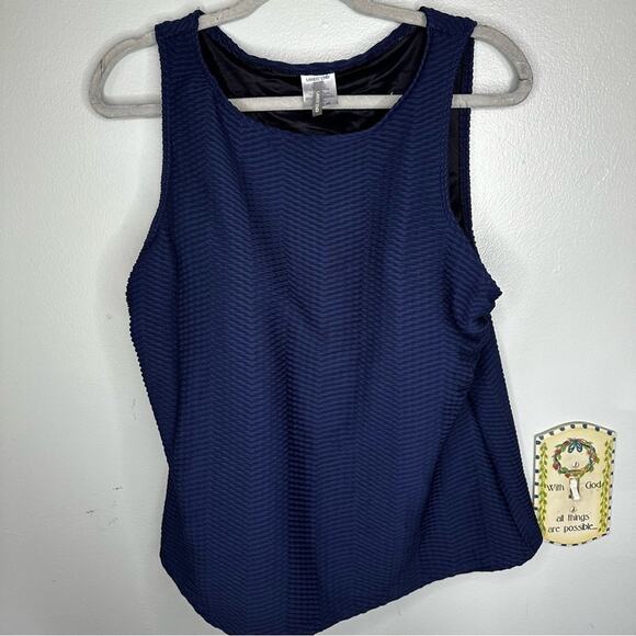 Lands End 16w DDD textured Swimsuit tank built in bra - Picture 1 of 5